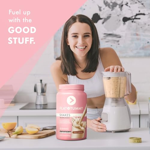 Flat Tummy Tea Meal Replacement Shake – Vanilla, 20 Servings - Plant Based Protein Flat Tummy Tea