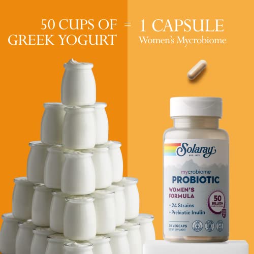 SOLARAY Mycrobiome Probiotic Women’s Formula, 24 Strains Plus Prebiotic Inulin SOLARAY