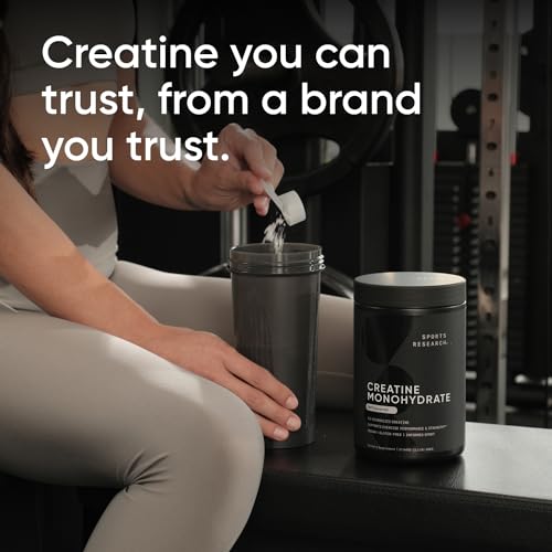 Sports Research Creatine Monohydrate - Gain Lean Muscle, Improve Performance Sports Research