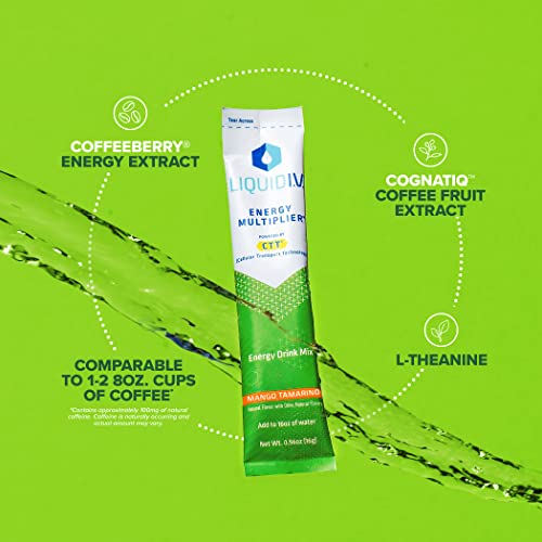 Liquid I.V. Hydration + Energy Multiplier - Mango Tamarind - Hydration Powder Packets Liquid I.V.