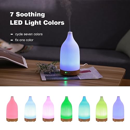Coolego Ceramic Diffuser, 100ml Essential Oil Diffuser Ultrasonic Cool Mist Aromatherapy Diffuser Coolego
