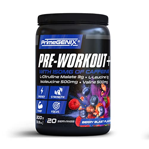 PrimeGENIX Pre-Workout+ Berry Blast Flavor | Max Performance | Boost Energy
