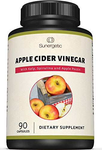 Sunergetic Premium Apple Cider Vinegar Capsules – Includes Apple Pectin, Spirulina