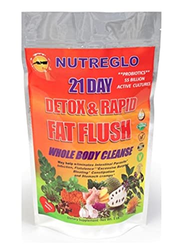 nutreglo 21 Day Rapid Detox and Fat Flush, All Natural Detox Cleanse Drink, Blood Detox
