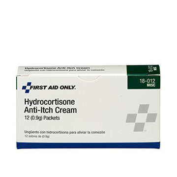 First Aid Only 18-012 Hydrocortisone Cream Packets, 12 Count First Aid Only