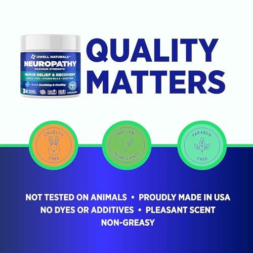 OWELL NATURALS Neuropathy Nerve Relief Cream - Maximum Strength Relief Cream for OWELL NATURALS