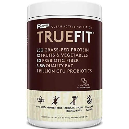 RSP NUTRITION AminoLean Pre Workout Energy (Fruit Punch 30 Servings) with TrueFit Protein Powder (Chocolate 2 LB)