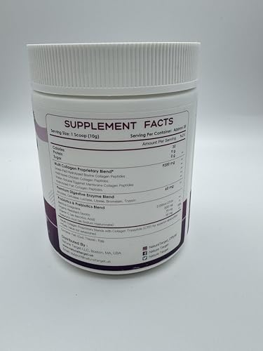 NATURE TARGET Multi Collagen Peptides Powder - Type I, II, III, V, X - Hydrolyzed Collagen NATURE TARGET