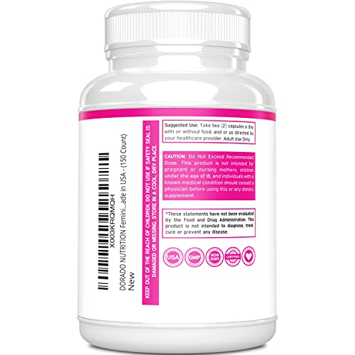 Vaginal Moisturizer & Vaginal Dryness Supplement (150 Capsules) Support Vaginal Wetness & Health DORADO NUTRITION