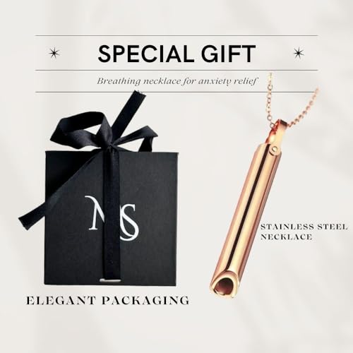 Mariscal Anxiety Breathing Necklace - Rose Gold Anti Anxiety Necklace Breathing for Women and Men Mariscal Store