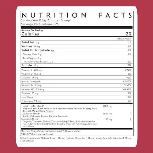 Natrava Beets+ | Organic Beet Root Powder, Vitamins, and Prebiotics | Supports Healthy Natrava