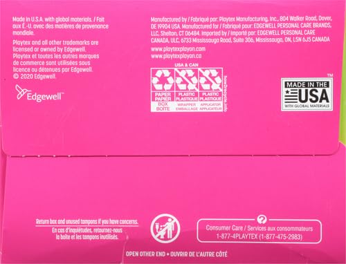 Playtex Sport Tampons, Regular Absorbency, Fragrance-Free - 48ct (Packaging May Vary) PLAYTEX