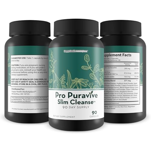 Pro Puravive Slim Cleanse - 90 Day Supply - Our Best Gentle Full Body Detox Cleanse Happy Health Marketplace