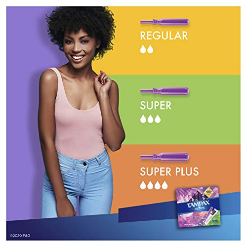 Tampax Radiant Tampons, Super Absorbency, With Leakguard Braid, Unscented, 28 Count Tampax