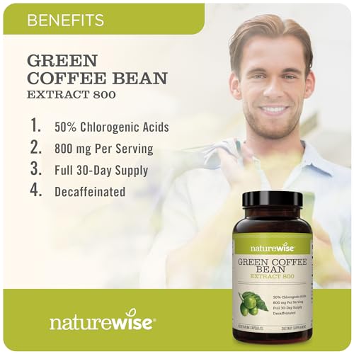 NatureWise Green Coffee Bean Extract - Pure Green Coffee Bean Capsules 800mg NatureWise