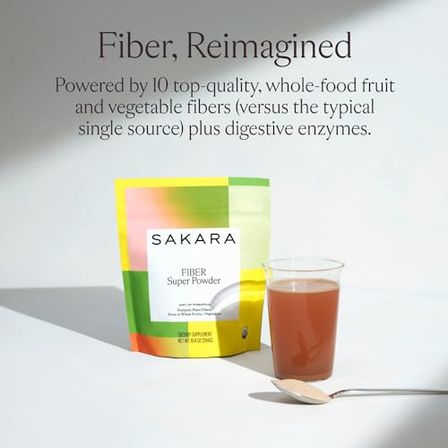 SAKARA Fiber Super Powder - Pineapple Flavor Prebiotic Fiber Powder, High Fiber SAKARA