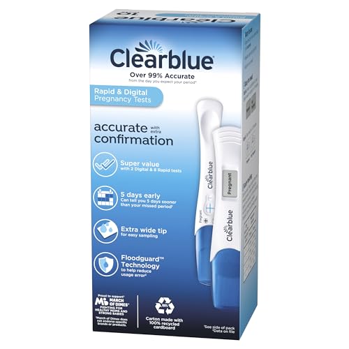 Clearblue Pregnancy Test Combo Pack, 10ct - Digital with Smart Countdown & Rapid Clearblue