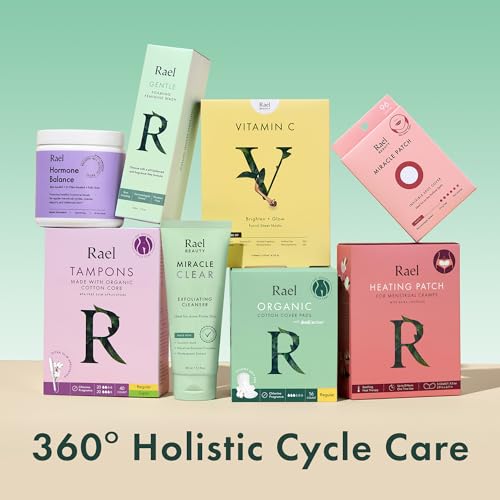 Rael Pads for Women, Organic Cotton Cover - Period Pads with Wings, Feminine Care, Sanitary Napkins Rael