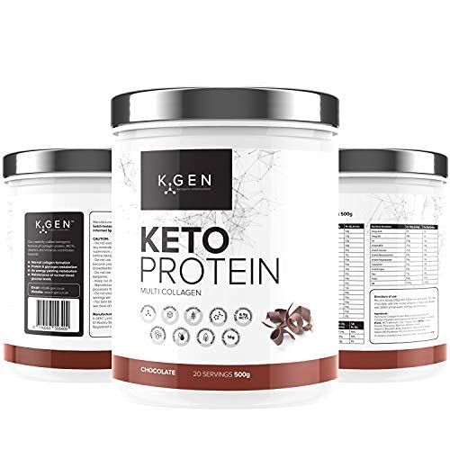 K-GEN™ Keto Collagen Protein Powder Natural Multi Collagen Chocolate Blend, Coconut MCT Vitamin C+B6 K GEN ketogenic enhancement