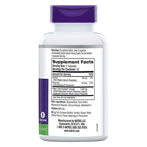 Natrol Carb Intercept with Phase 2 Carb Controller Capsules, White Kidney (Pack of 12) Natrol