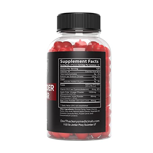 Doc Thackery Apple Cider Vinegar Gummies 1000mg Plus Per Serving, from The Mother Doc Thackery