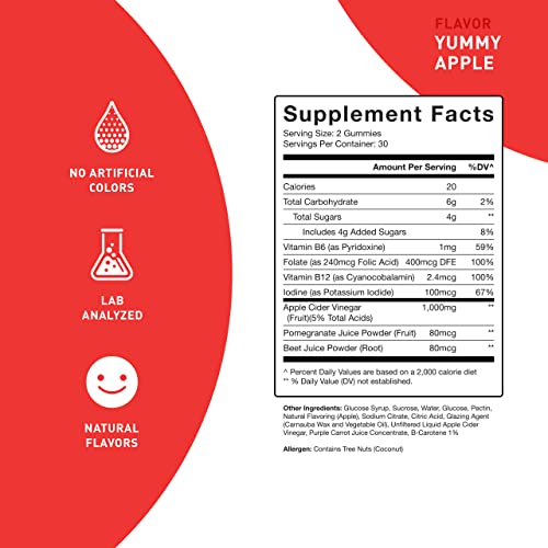 PUREFINITY Apple Cider Vinegar Gummies – Raw, Natural, Unfiltered ACV from The Mother PUREFINITY