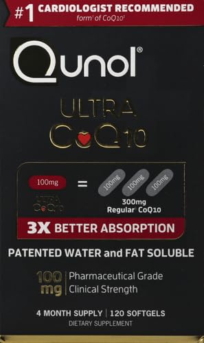 Qunol CoQ10 100mg Softgels, Ultra CoQ10 100mg, 3x Better Absorption, Antioxidant Qunol