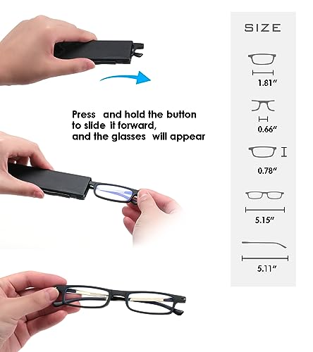 SKYOAK Ultra thin Lightweight Folding Reading Glasses Women Men TR90 Blue Light Blocking SKYOAK