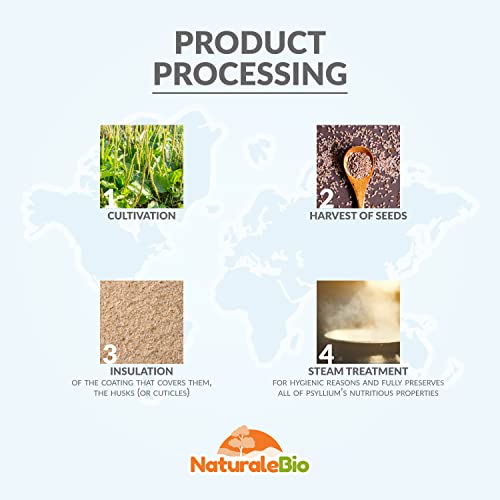 Organic Psyllium Husk - 99% Purity - 200g. Pure & Natural Psyllium Seed Husks NaturaleBio