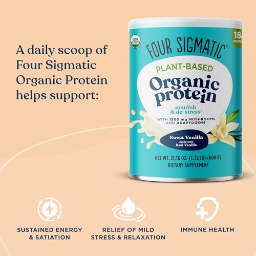 Four Sigmatic Organic Vegan Protein Powder | 18g Plant-Based Protein per Serving Four Sigmatic