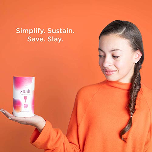 Saalt Teen Menstrual Cup - Best Sensitive Reusable Cup - Wear for 12 Hours - Tampon and Pad Alternative saalt