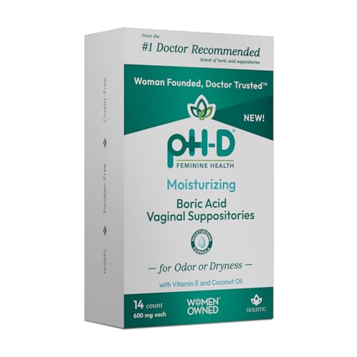 pH-D Feminine Health - Boric Acid Moisturizing Suppository - Woman Owned - for Vaginal Odor