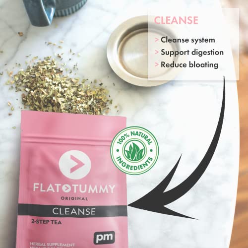 Flat Tummy Tea – 2-step, 4 Week Program – Detox Tea to Boost Energy & Reduce Bloating Flat Tummy Tea