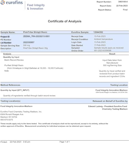 Shilajit Resin, Original Himalayan Shilajit 30g - Gold Grade 100% Pure, Rich in Fulvic P!nkTribe