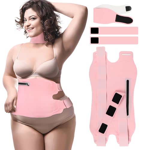 Fshyos Upgrade Castor Oil Wrap Plus Size Kit with Unrefined Castor Oil for Liver Detox