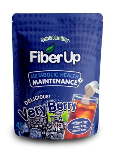 FIBER UP, Delicious Prebiotic Soluble Fiber Supplement, Very Berry Tea, 45 Servings.