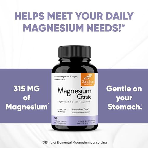 Sandhu's Magnesium Citrate Highly Absorbable Gluten, Soy Diary Free No Fillers Sandhu's