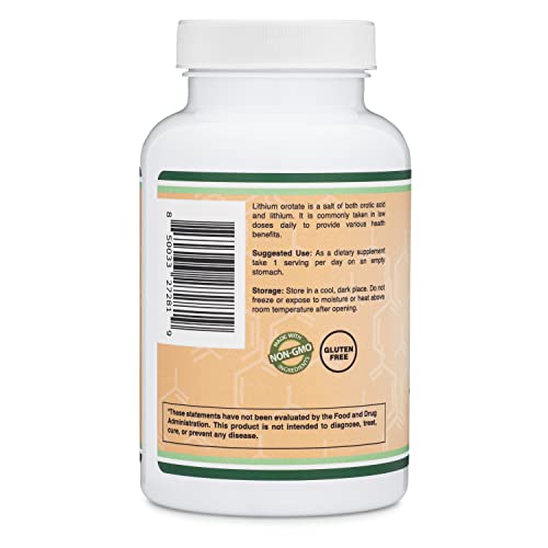 Lithium Orotate 5mg, 210 Capsules (Third Party Tested, Made in The USA