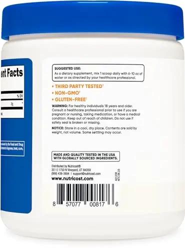 Nutricost Pure L-Citrulline (Base) Powder 250 Grams Nutricost