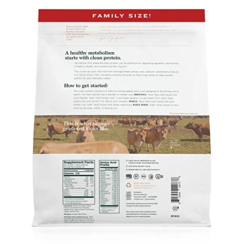 Natural Force Grass Fed Organic Whey Protein Powder – Non GMO Verified, Humane Natural Force