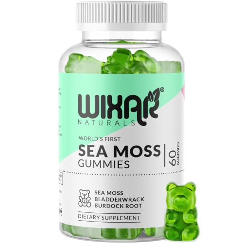 WIXAR NATURALS Sea Moss Gummies - Natural Irish Sea Moss and Bladderwrack 
