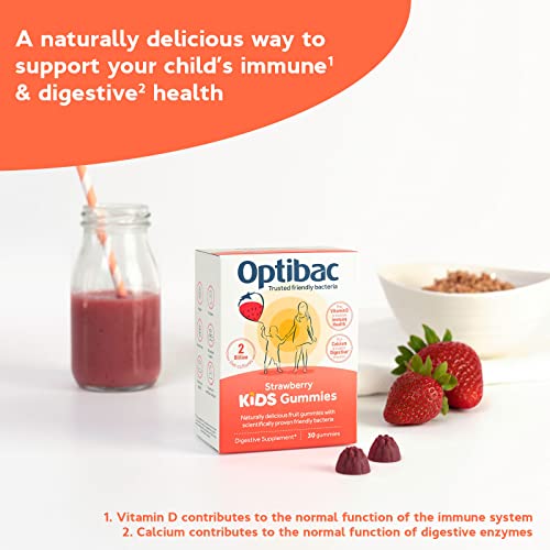 Optibac Kids Probiotic with Vitamin D & Calcium for Immune System Support & Gut Health OptiBac