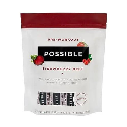 Possible Beet Pre-Workout - Strawberry Beet Flavor - Individually Wrapped Servings