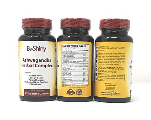 BeShiny Ashwagandha Complex with termeric Cinnamon Basil Leaf Supports a Healthy BeShiny