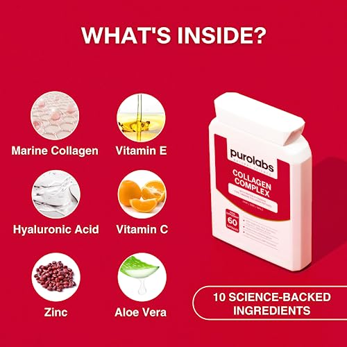 Marine Collagen Complex - Collagen Supplement for Women & Men - with Hyaluronic Acid & Vitamin C Purolabs