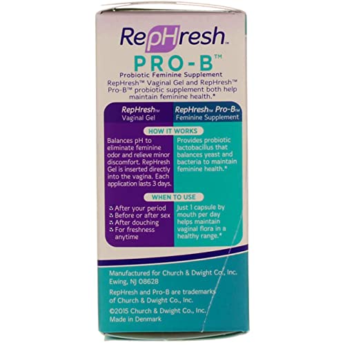 RepHresh Pro-B Vaginal Probiotic Feminine Supplement One Bottle 30 Count Rephresh