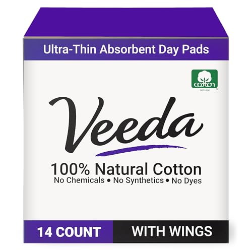Veeda Ultra-Thin Absorbent Day Pads with 100% Natural Cotton Top Sheet are Always Chlorine Veeda
