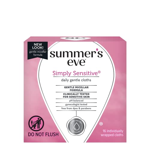 Summer's Eve Feminine Cleansing Cloths | Sensitive Skin | 16 Each | Pack of 2 Pink Rhyme