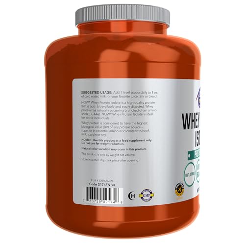 NOW Sports Nutrition, Whey Protein Isolate, 25 g With BCAAs, Unflavored Powder NOW