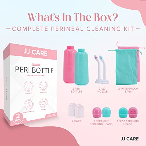 JJ CARE Peri Bottles - Pack of 2 Peri Bottles for Postpartum Care Kit, 500 ml Peri Bottles JJ CARE